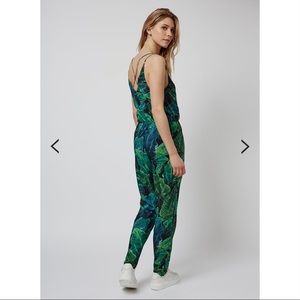 Topshop Palm Leaf Print Jumpsuit